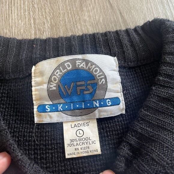 Vintage 90s Greg Norman Shark Pullover Knit Sweater Coogi Style Size L - Picture 2 of 2